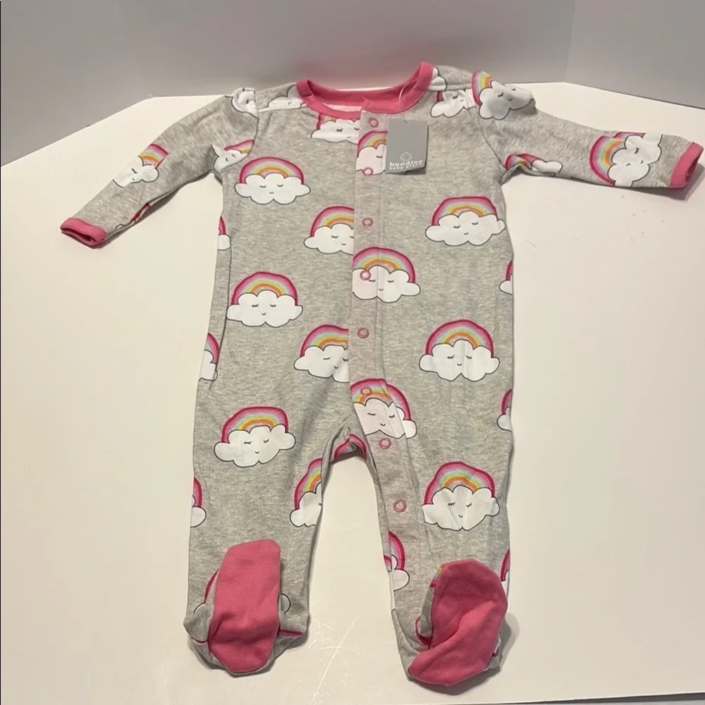 Bundles baby place Gray and Pink Footie One Piece